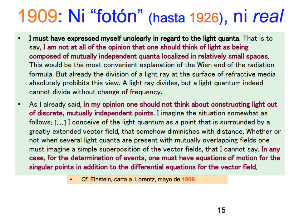 Einstein sobre el cuanto de luz en 1909