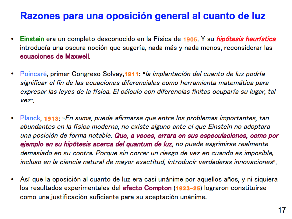 Razones para un rechazo al cuanto de luz 